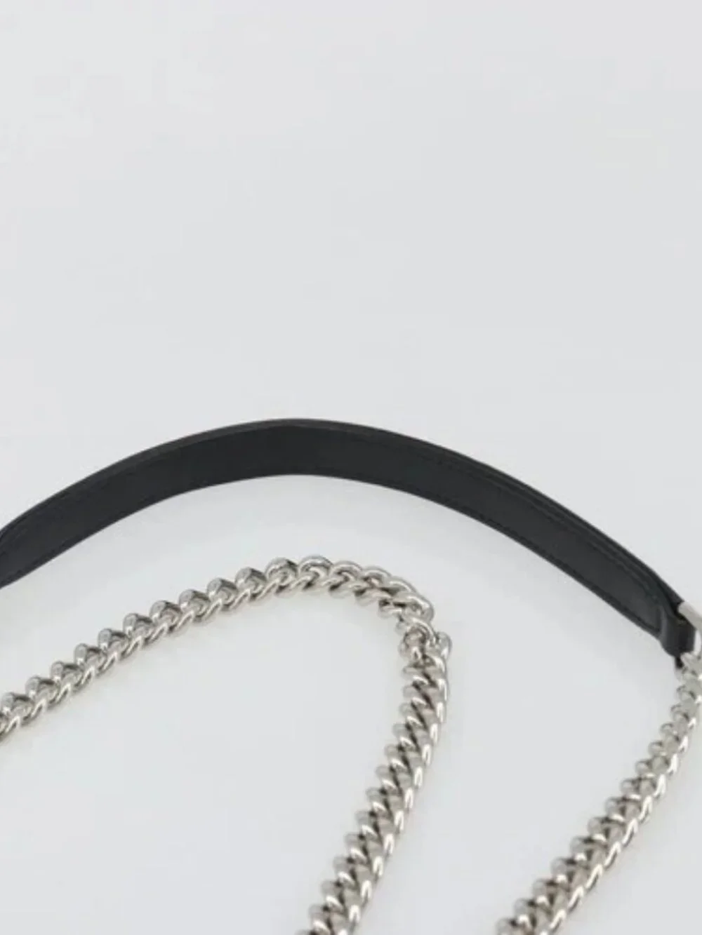 CHANEL La Pausa Chain Bag Patent leather White Silver CC Auth BA13516SAM